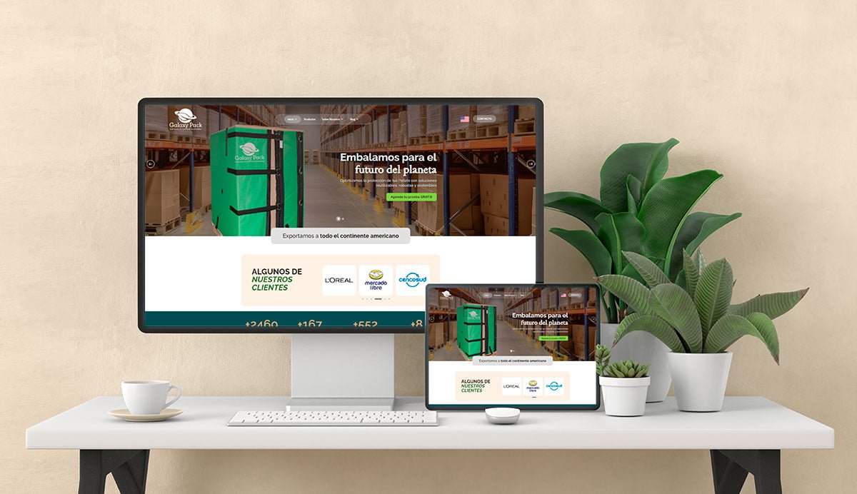 Diseño de la plataforma web de Galaxy Pack Innovación y responsabilidad ambiental
